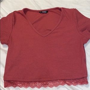 Lace v neck crop top 😛